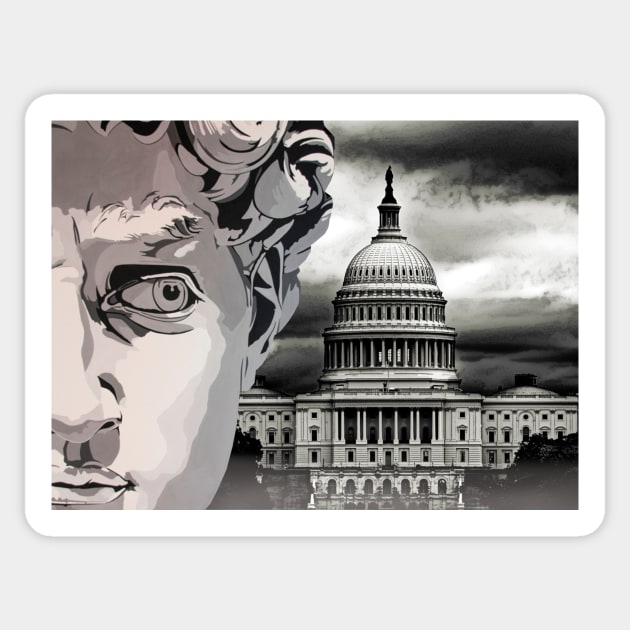 Capitol Hill David Sticker by Clifficus